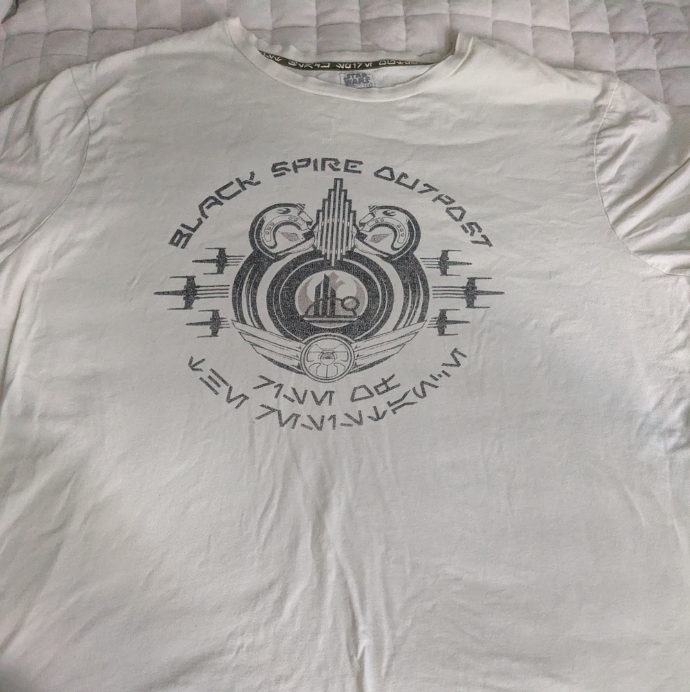 Star Wars Shirt Adult 3X Beige Black Spire Outpost Galaxys Edge Disney Park